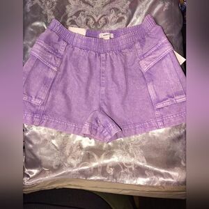 Forever 21 Purple Cargo Shorts with Rolled Hem